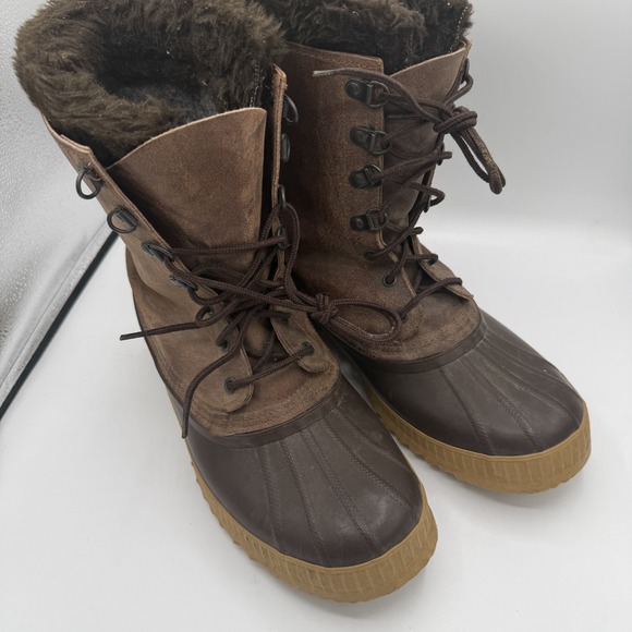 Eddie Bauer Boots Men's 9 Fur Lined Duck Boots Hunting Rugged Cold Weather - Picture 7 of 7